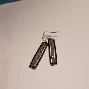 Chic Silver and Black Dangle Earrings